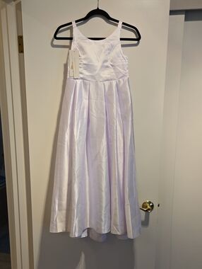 White Satin Girls Flowergirl/Jr. Bridesmaid Dress